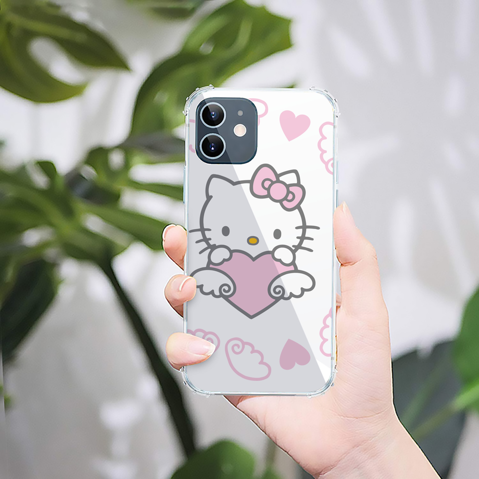 （画像用） Hello Kitty ハローキティ 【iPhone 12シリーズ対応】透明スマホケース（クリアソフトケース）